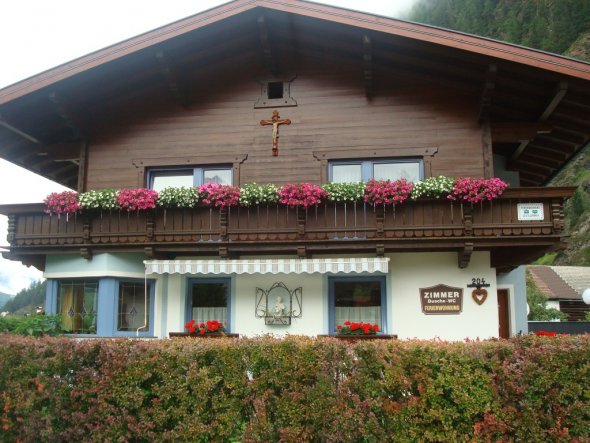 Terrasse / Balkon 'Balkonblumen und die Berge'