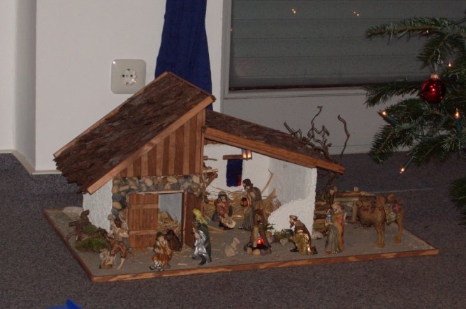 Mein ganzer Stolz: meine selbstgebaute Weihnachtskrippe