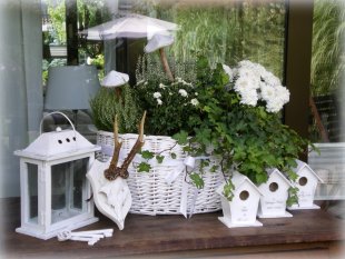 Shabby 'Terrasse am Haus und Deko'