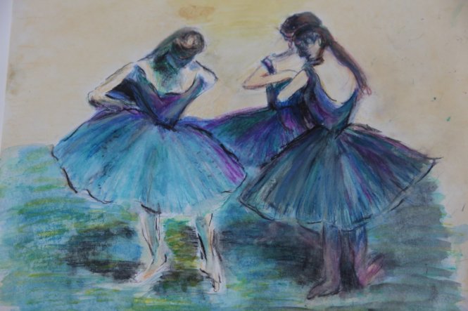 Aquarellstifte im Stil Edgar Degas