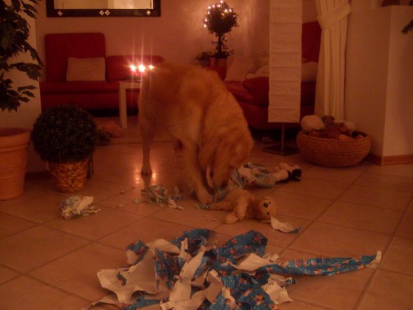 Weihnachtsdeko 'Da haben wir die Bescherung'