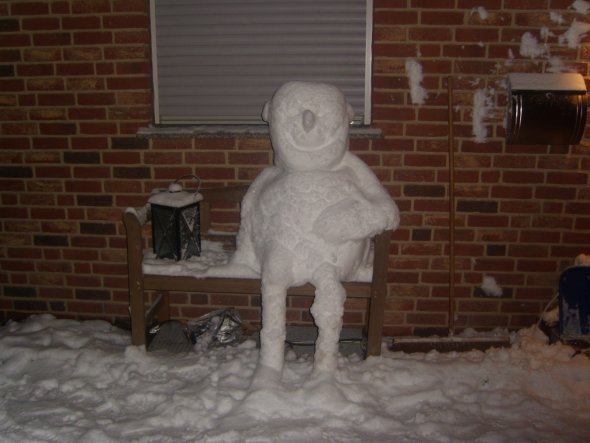 Das ist Horst, unser Schneemann aus dem "letzten" Winter... Dieses Jahr hatten wir leider bisher auch noch keinen Schnee...