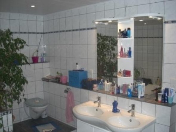 Doppelwaschbecken und WC