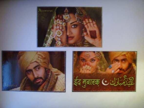 Bollywood-Poster von Abhishek und Aishwarya (Poster aus dem Film "Umrao Jaan", meinem Lieblingsbollywoodfilm). Aishwarya habe ich dann nach 