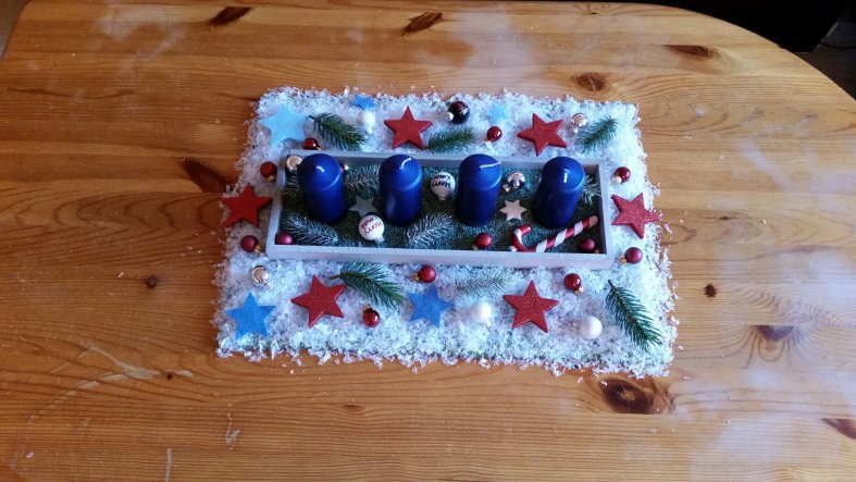 selbstgebastelter adventskranz