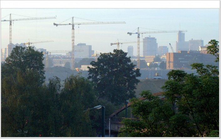 Blick auf die Großbaustelle Kruppgürtel