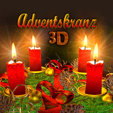 Weihnachtliche Dekoration für den Monitor: Bildschirmschoner Adventskranz 3D